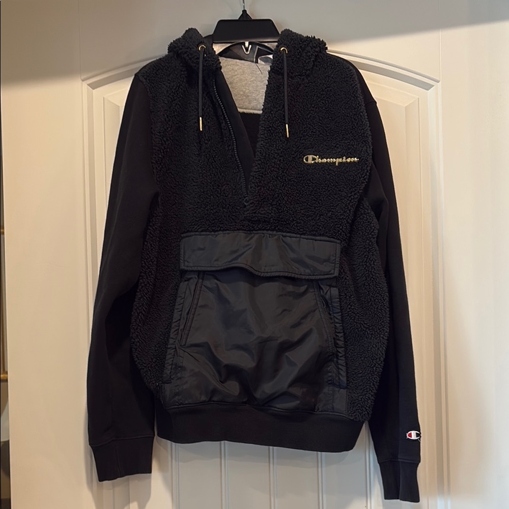 Champion Black Sherpa Pullover Sweater